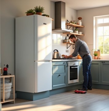 Chaudière à gaz : Installer une chaudière gaz, est-ce encore possible ? Installation moderne de chaudière gaz dans une cuisine lumineuse